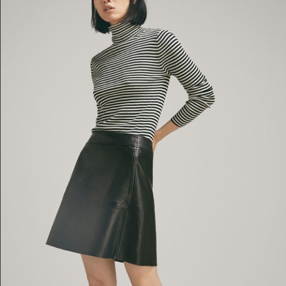 Massimo Dutti genuine leather skirt